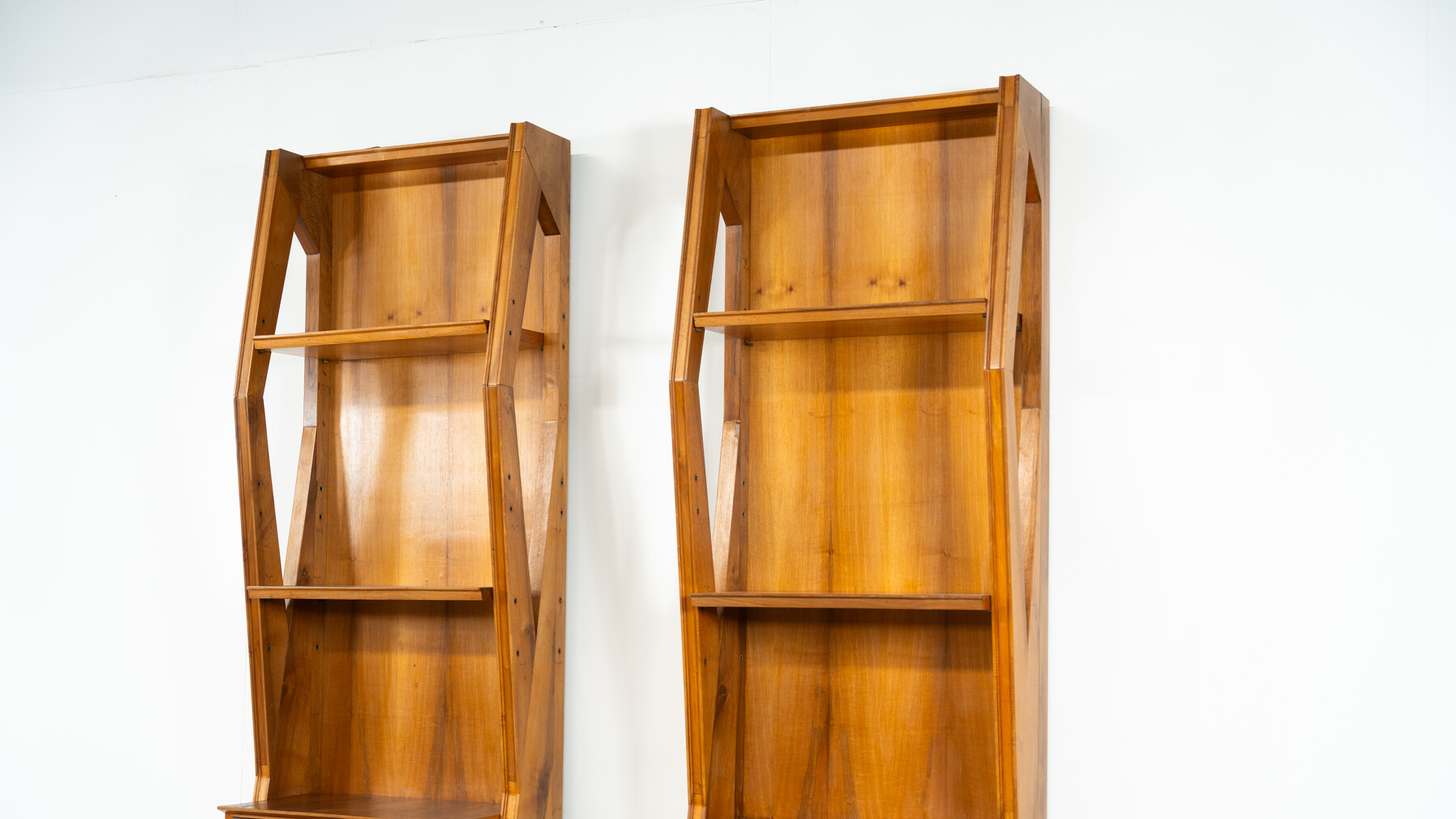 Pair of Italian Wall Units, Walnut, 1970s