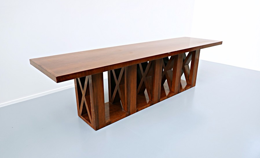 Pair of Italian Walnut Console, circa 1940