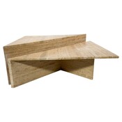 Pair of Low Triangular Travertine Tables Up & Up, 1970s