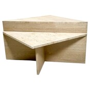 Pair of Low Triangular Travertine Tables Up & Up, 1970s