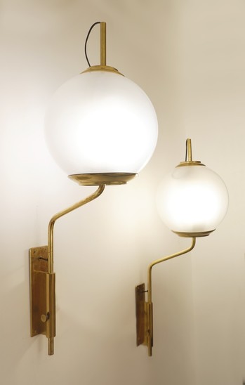 Pair Of Luigi Caccia Dominioni Pallone Sconces Model Lp 11