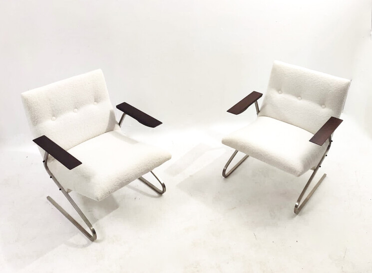 Pair of mid-century armchairs model ‘Cantilever’ by George van Rijck for Beaufort - Belgium 1960s