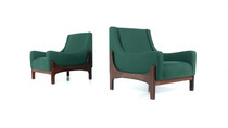 Pair of Mid-Century Italian Armchairs, 1960s - New Upholstery