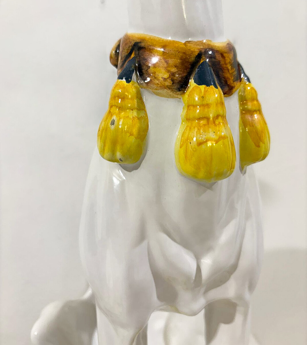 Pair of Mid-Century Italian Polychrome Glazed Terracotta Greyhounds