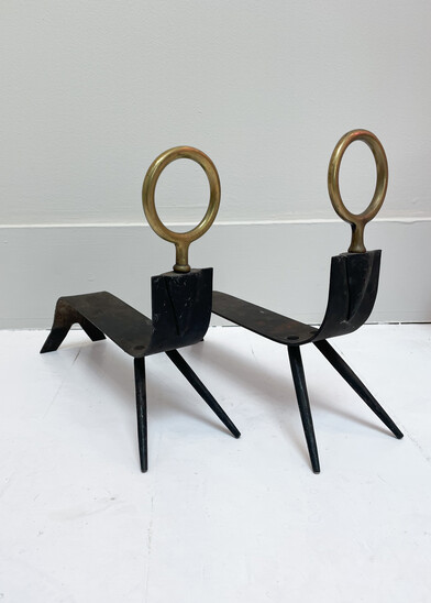 Pair of Mid-Century Modern Firedogs, Italy, 1950s