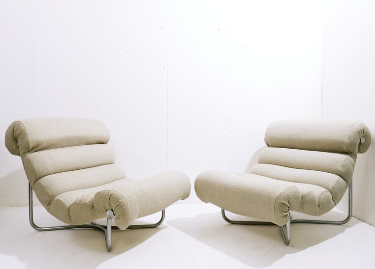 Pair of Mid Century Modern Lounge Chairs by Georges van Rijck, Beaufort - 1960s