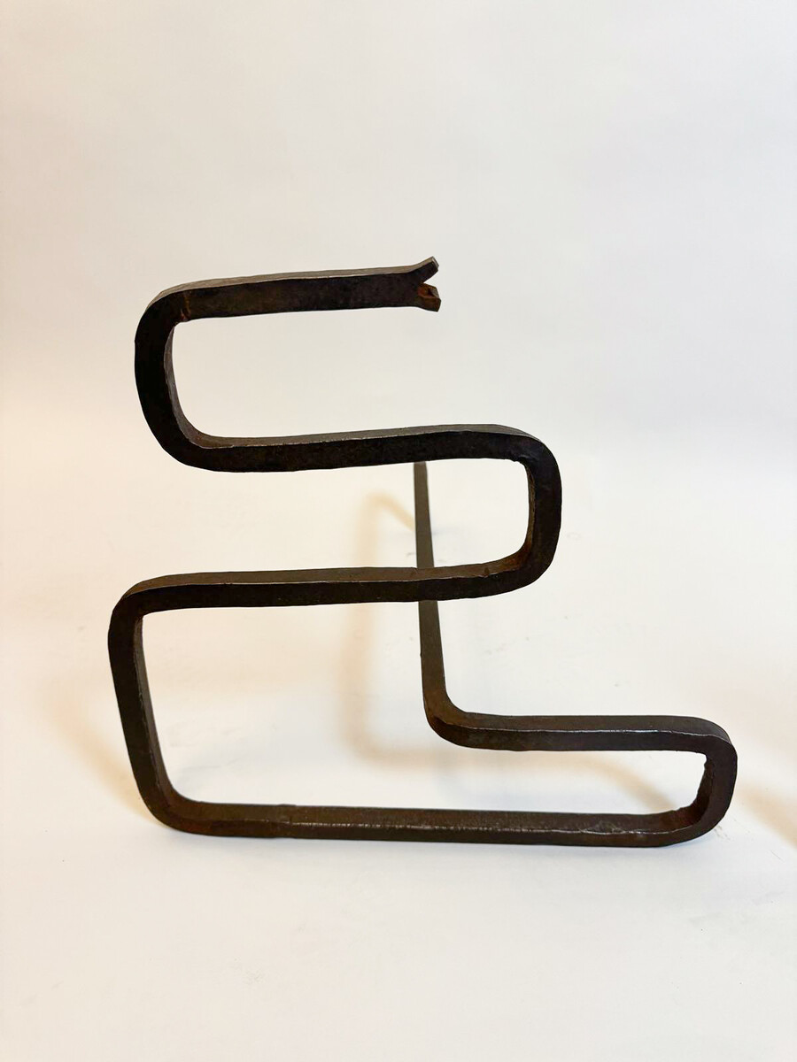 Pair of Mid-Century Modern Snake Firedogs, Wrought Iron, Italy, 1950s