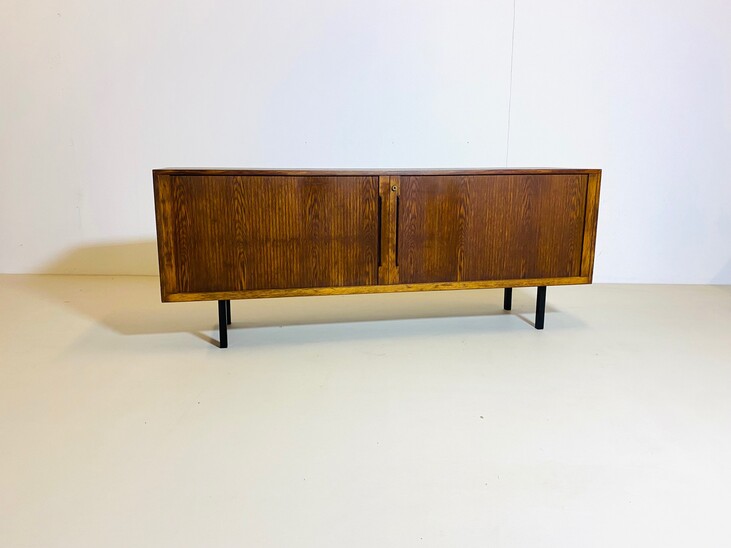 Pair of mid-century Oak shutters sideboard - Italy 1960s