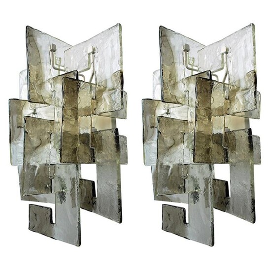 Pair Of Murano Glass sconces by Carlo Nason