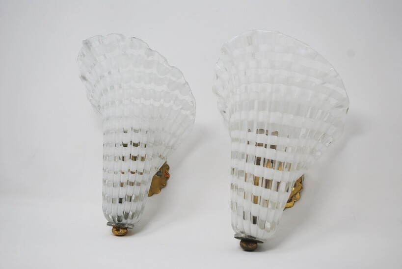 Pair Of Murano glass Venini Sconces - 1950s