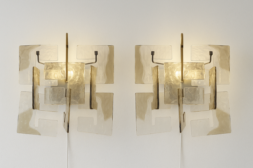 Pair of Murano Glass Wall Light by Carlo Nason, Italy, 1960s