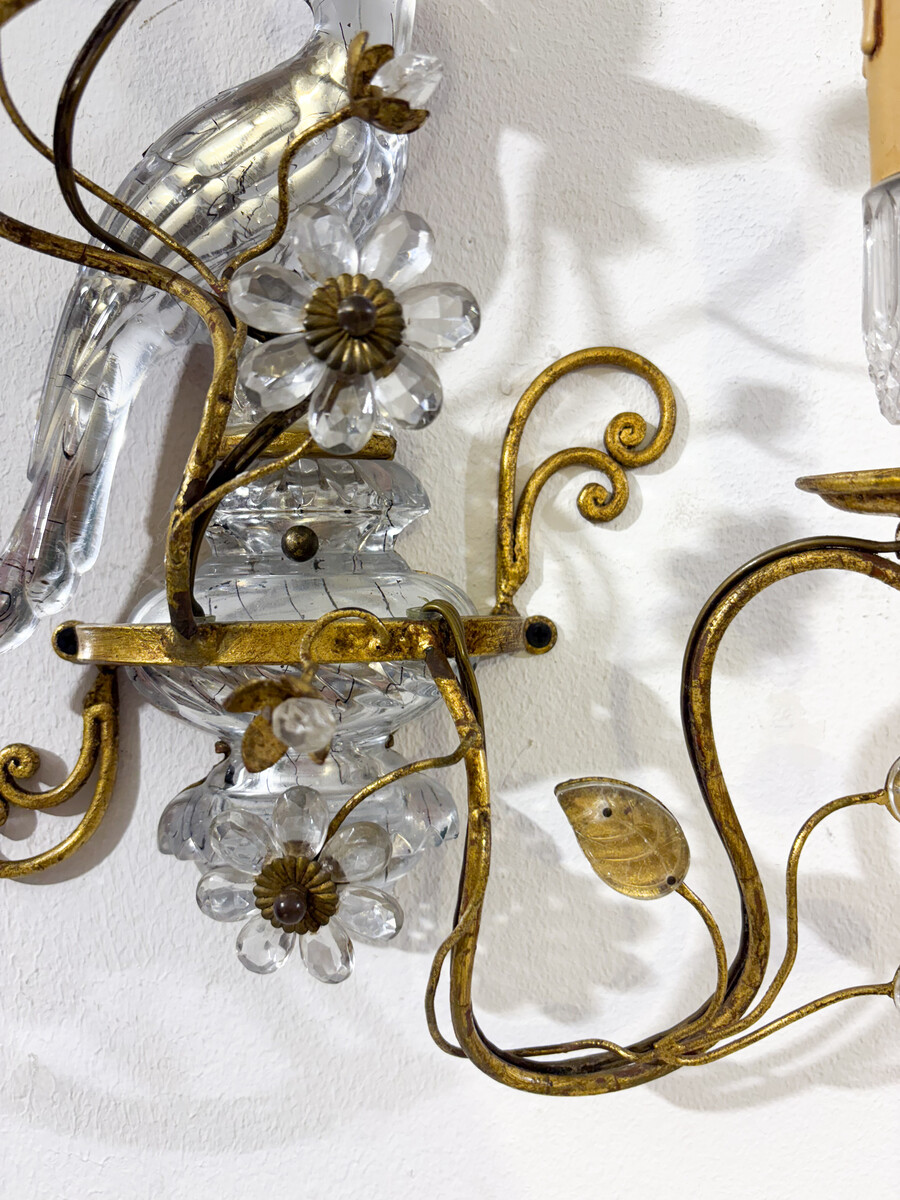 Pair of Parrot Wall lights Maison Baguès - 2 pairs available 