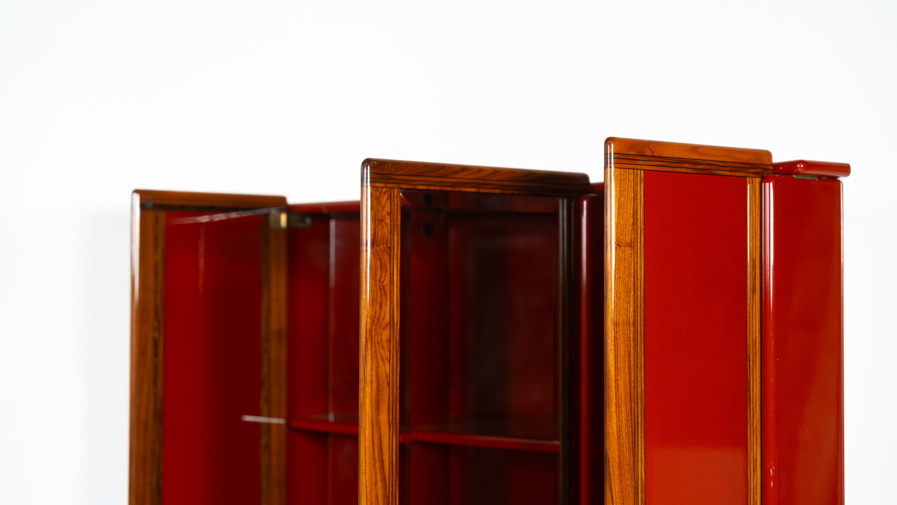 Pair of Red Artona Bookcases by Afra and Tobia Scarpa, Maxalto,1960s