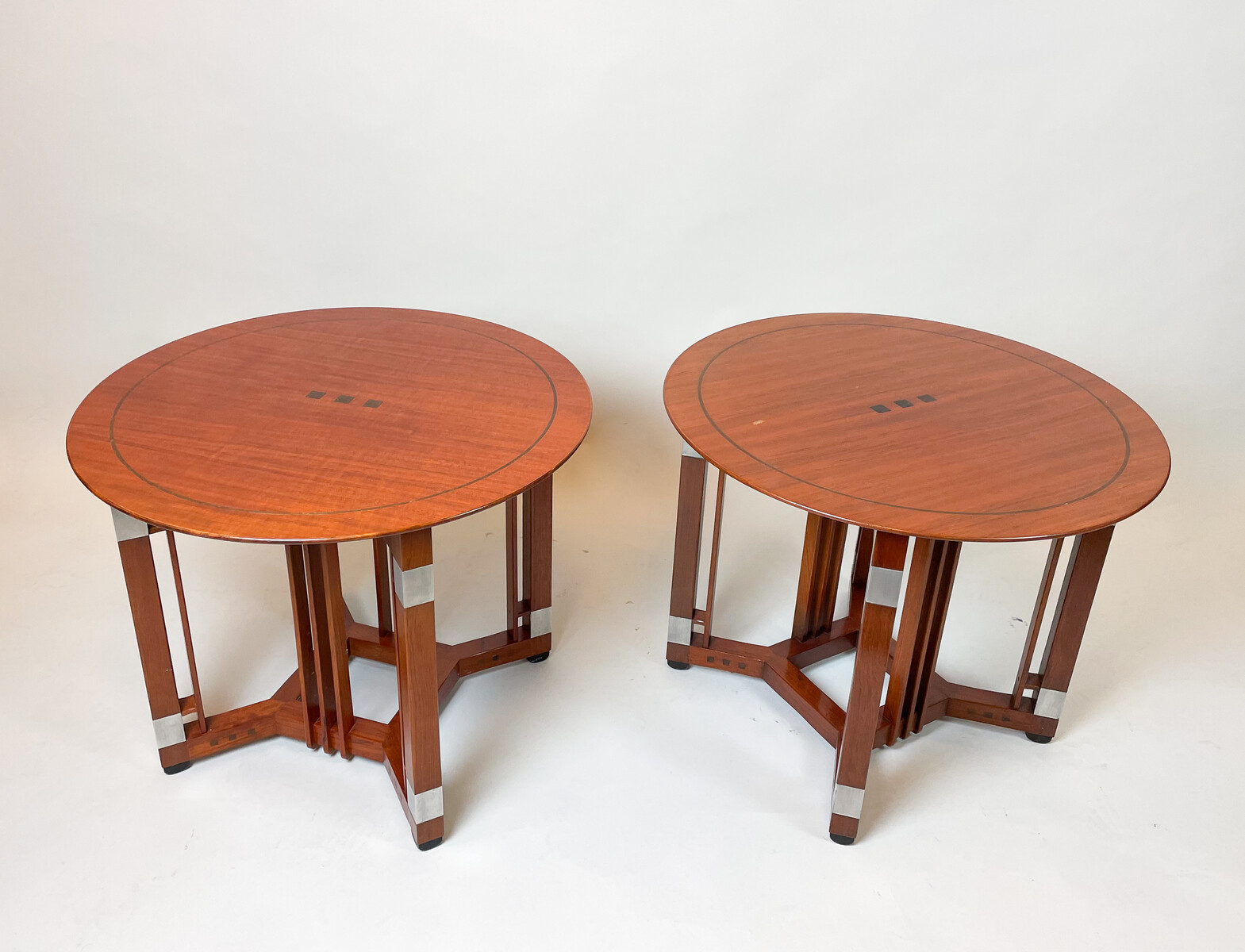 Pair of Round Side Tables, Decoforma series by Schuitema, 1980s