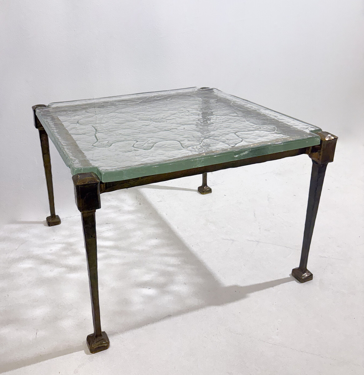 Pair of Side Tables by Lothar Klute, Bronze and Glass, Germany