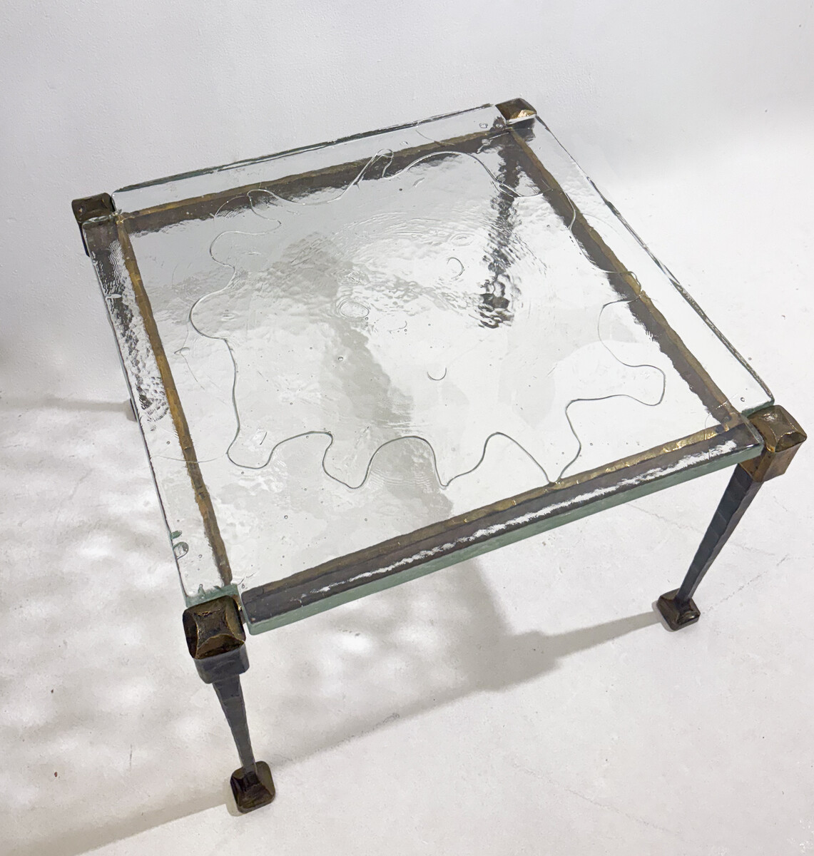 Pair of Side Tables by Lothar Klute, Bronze and Glass, Germany