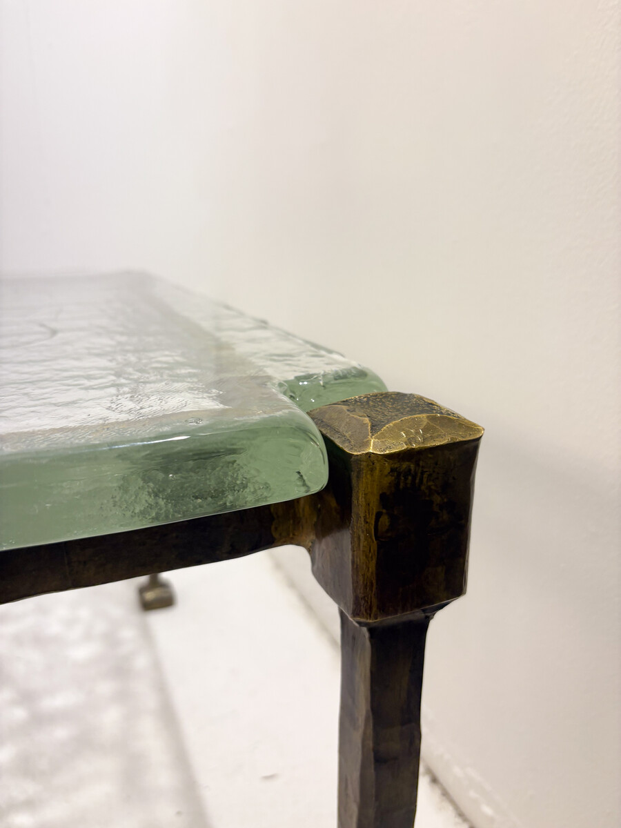 Pair of Side Tables by Lothar Klute, Bronze and Glass, Germany