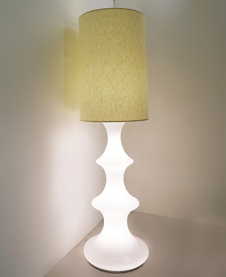 Pair Of Tall Glass Table Lamp