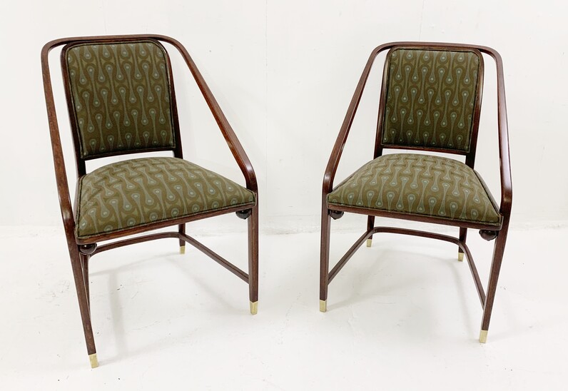 Pair of Vienna secession chairs model 725 by Josef Hoffmann for Jacob and Josef Kohn - Austria c.1903