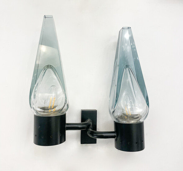 Pair of Wall Lamp by Flavio Poli for Seguso, 1950s