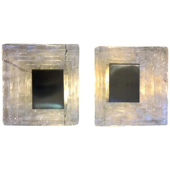 Pair of wall lamp in Murano glass by Carlo Nason for Mazzega