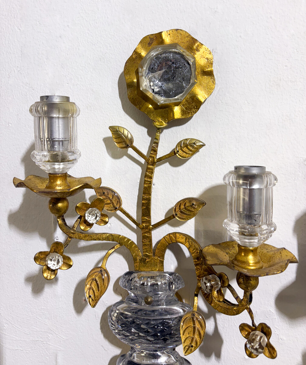 Pair of Wall lights in the style of Maison Bagues, 1950s
