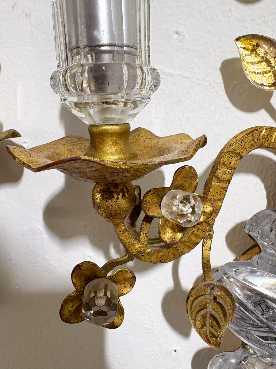 Pair of Wall lights in the style of Maison Bagues, 1950s