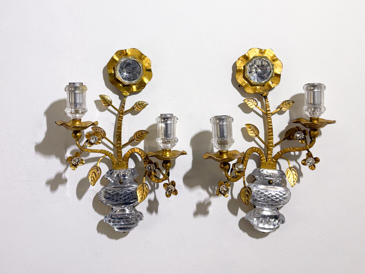 Pair of Wall lights in the style of Maison Bagues, 1950s