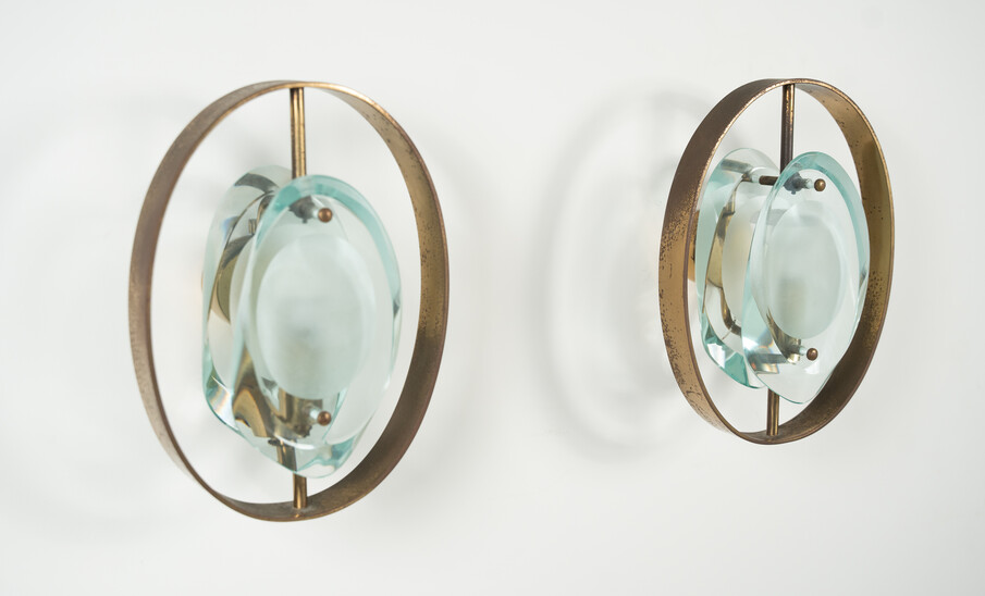Pair of Wall Lights Mod N°2240 by Max Ingrand for Fontana Arte, 1960s