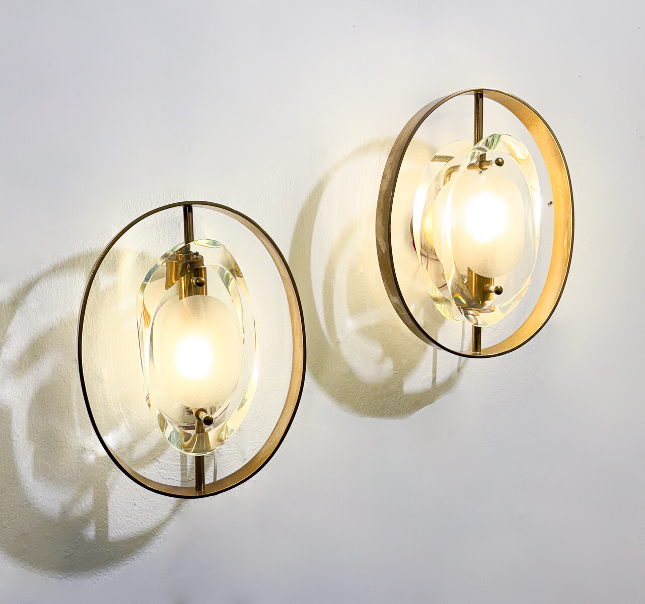 Pair of Wall Lights Mod N°2240 by Max Ingrand for Fontana Arte, 1960s