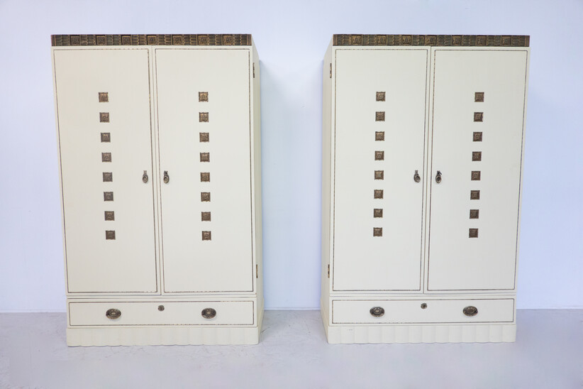Pair of Wardrobes, Austro Hungarian,  Viennese secession style, 1900s