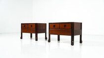 Pair of Wooden Nightstands, Italy, 1960s