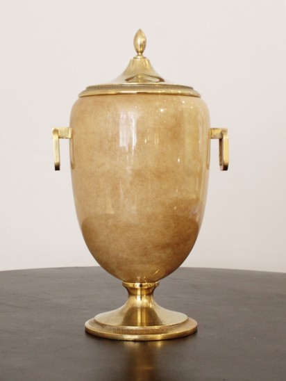 Parchment ice bucket by Aldo Tura - Italy 1970s