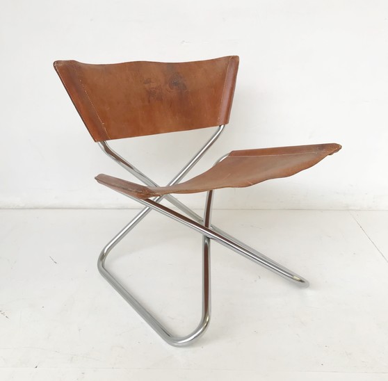 Patined leather chair
