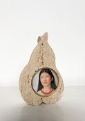 Pear-Shaped Travertine Photo Frame