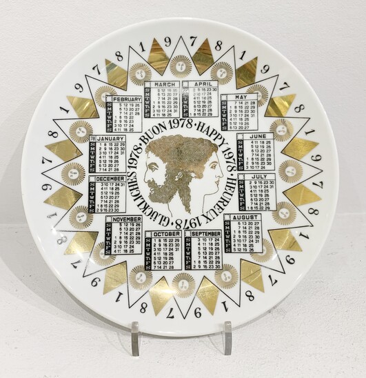 Piero Fornasetti Calendar Porcelain Plate for the Year 1978