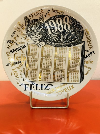 Piero Fornasetti Calendar Porcelain Plate for the Year 1988