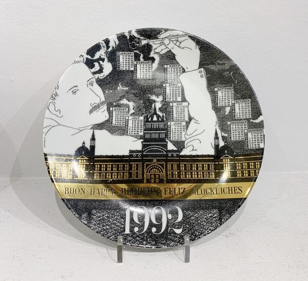 Piero Fornasetti Calendar Porcelain Plate for the Year 1992