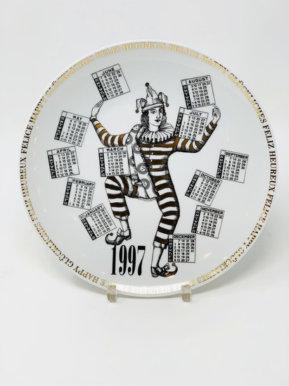 Piero Fornasetti Calendar Porcelain Plate for the Year 1997