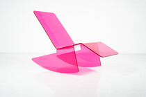 Pink Acrylic Bolid Chair by Joel Bernard Bostaetter, Kasastar, France