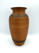 Porcelain Chinese vase wrapped in rattan