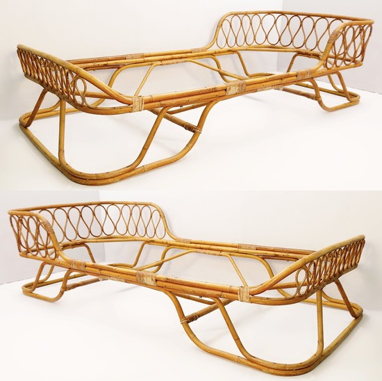 Rattan And Bamboo Single Beds - A Pair Available