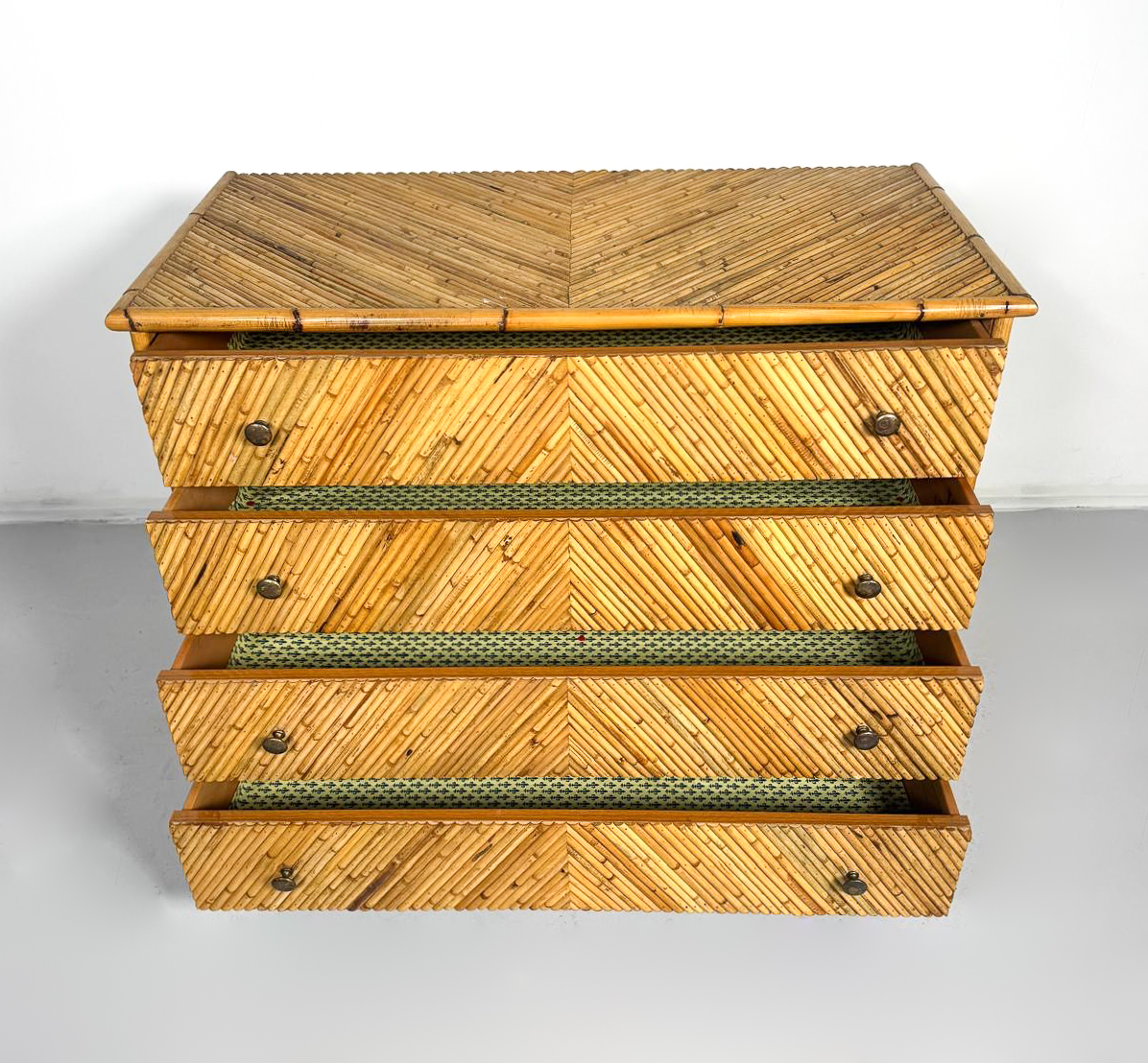 Rattan Chest of Drawers, Italy, 1970s