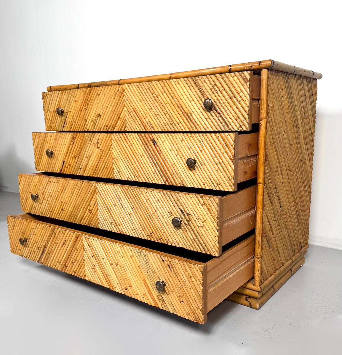 Rattan Chest of Drawers, Italy, 1970s