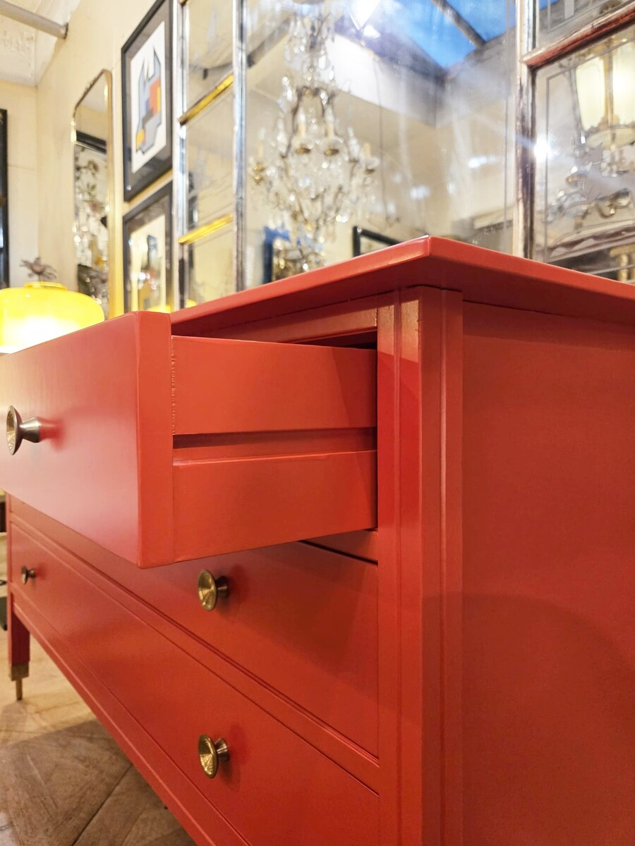Red Chest of Drawers by Carlo de Carli, 1960s
