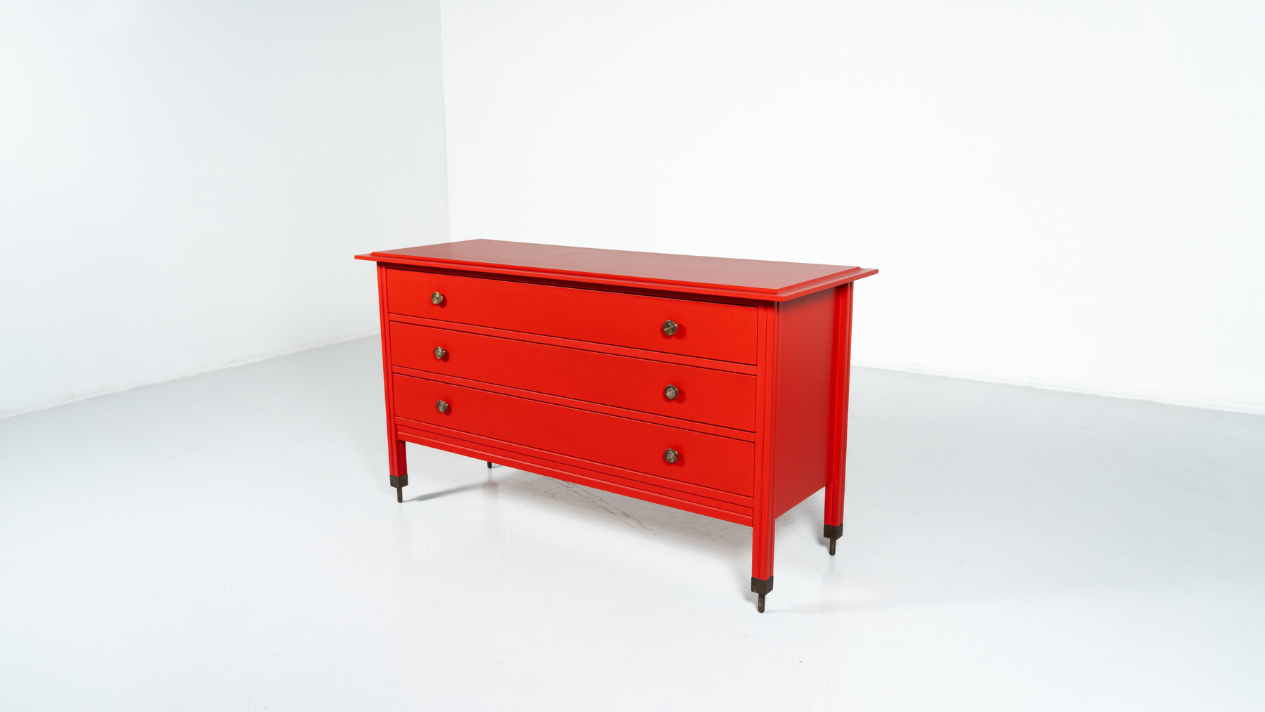Red Chest of Drawers by Carlo de Carli, Italy, 1960s