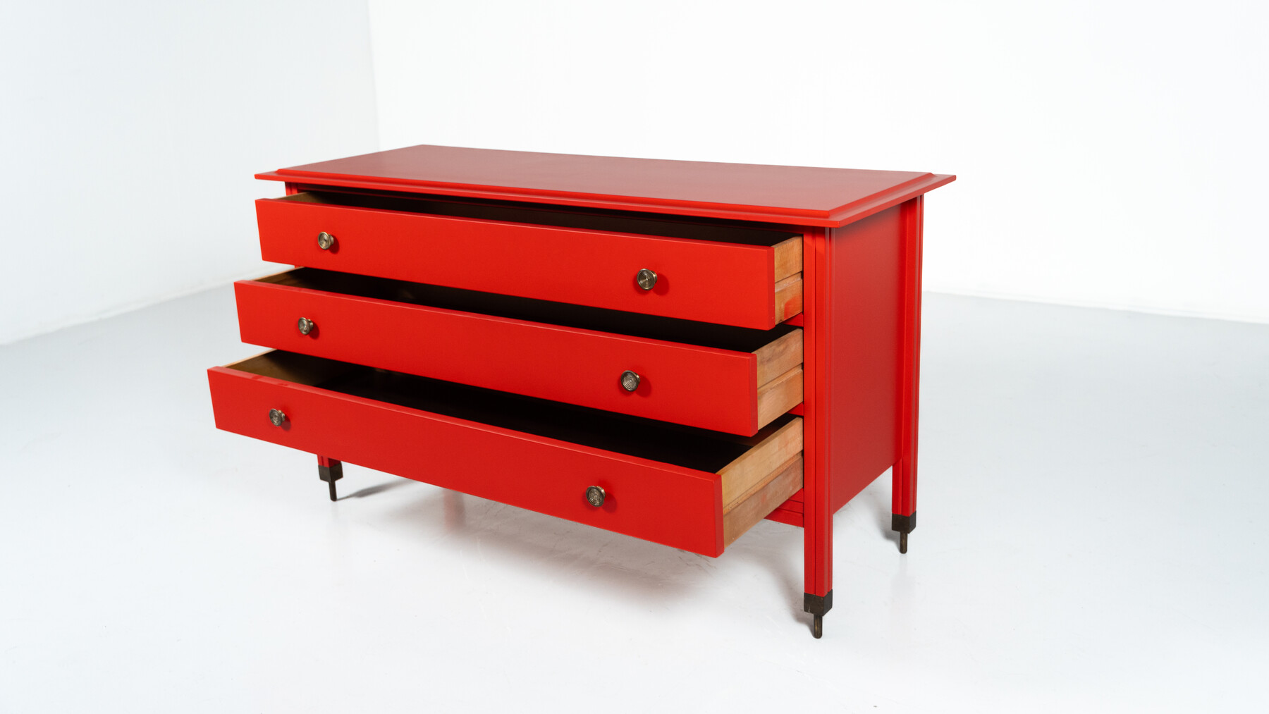 Red Chest of Drawers by Carlo de Carli, Italy, 1960s