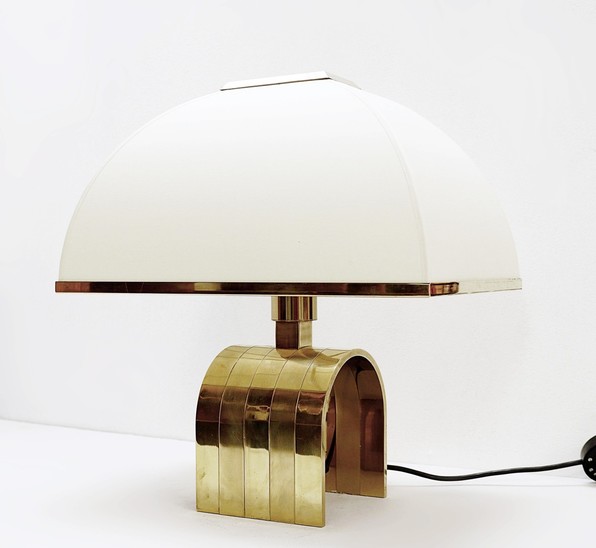 Romeo Rega Brass Table Lamp, Italy, 1960s