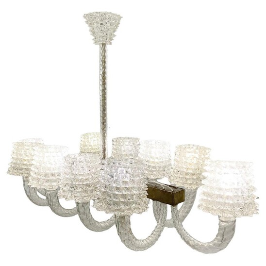 Rostrato glass chandelier by Ercole Barovier - Italy 1940s
