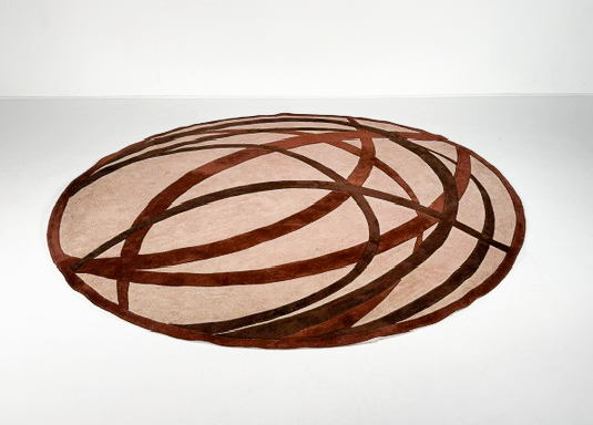 Round Abstract Rug, 1970s